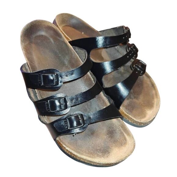 Birkenstock Florida Soft Footbed Leather Strap Sandals - Picture 1 of 7